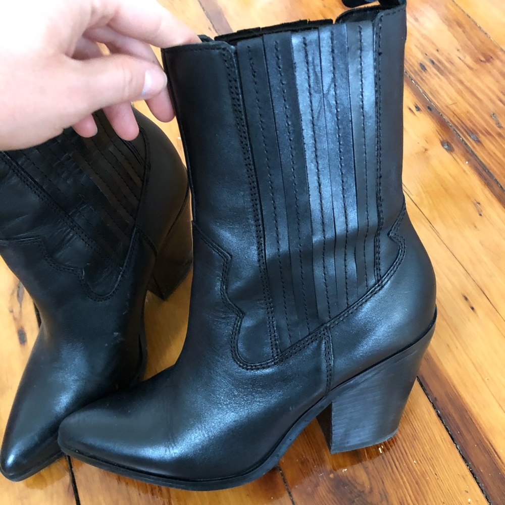 ALDO black leather booties